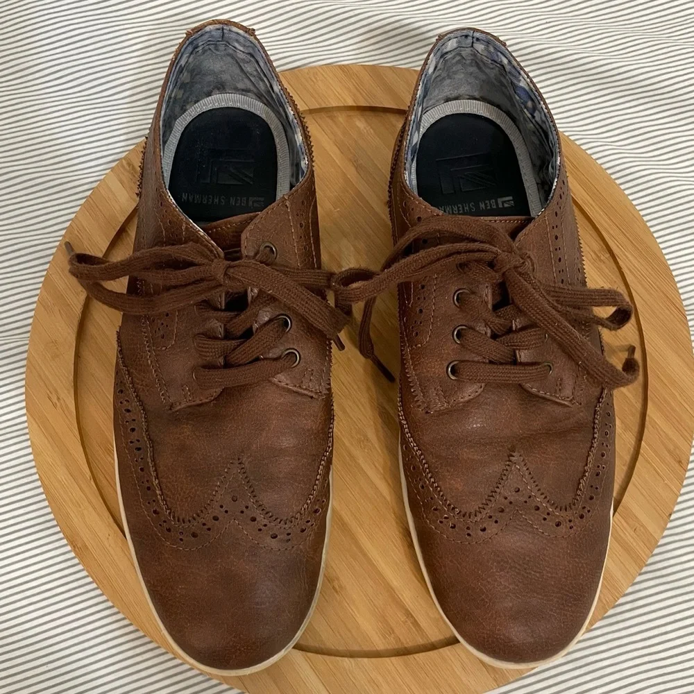 BEN SHERMAN‎ Nicholas wingtip Oxford sneakers chestnut brown Men’s 10